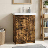 Bathroom under Sink Cabinet Smoked Oak 56 x 37.5 x 81 cm 890039