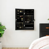 Mirror Jewellery Cabinet with LED Lights Wall Mounted Black 353248