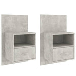 Wall-mounted Bedside Cabinets 2 pcs Concrete Grey 811016