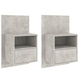 Wall-mounted Bedside Cabinets 2 pcs Concrete Grey 811016