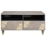 Coffee Table with Drawer Grey 80 x 54 x 40 cm Solid Mango Wood 4018785