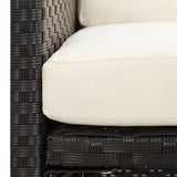 Garden Dining Chair Set of 4 Black Polyethylene with Rattan Look 316802