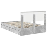 Storage Bed Concrete Grey 135 x 190 cm Engineered Wood 3408469
