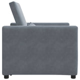 Pull out Sofa Bed Single Dark grey 90 x 165 x 87 cm Velvet 42002698