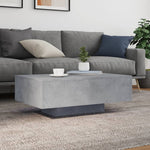 ZNTS Coffee Table with LED Lights Concrete Grey 85x55x31 cm 836612