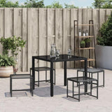 Garden Stools 4 pcs Black Poly Rattan 4008579