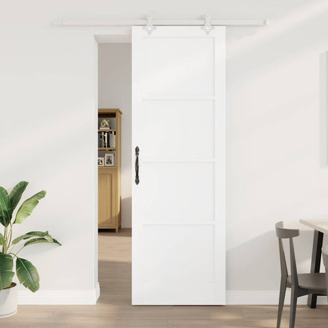 Sliding Door Manual White 78 x 232 cm Solid pine wood and steel 3333559
