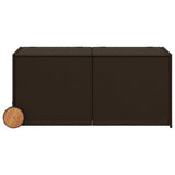 Garden Storage Box with Wheels Brown 283L Poly Rattan 365317