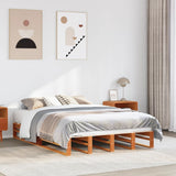 Bed Frame without Mattress Wax Brown 160x200 cm Solid Wood Pine 850850