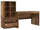 Desk with Drawer 2 pcs Old Wood 3337375