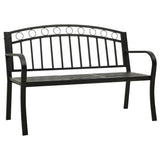 Garden Bench with Table Black 120 cm Steel 319584