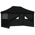 ZNTS Foldable Party Tent Pop-Up with 4 Sidewalls Black 4005030