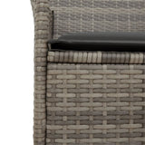 Garden Chairs with Cushions 2 pcs Grey Poly Rattan&Solid Wood 368718