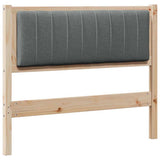 Upholstered Headboard Brown 100 cm Solid Pine Wood 879080