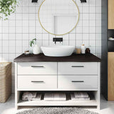Bathroom Countertop Dark Brown 100x60x cm Treated Solid Wood 3156232