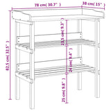 Plant Table with Shelves Brown 78x38x82,5 cm Solid Wood Fir 156353