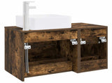 Bathroom Furniture Set 2 pcs Smoked Oak Engineered Wood 3403980