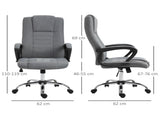 Linen-Look Swivel Office Chair - Dark Grey T3398P342259