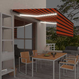 Manual Retractable Awning with Blind&LED 4.5x3m Orange&Brown 3069445