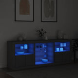 Sideboard with LED Lights Black 181.5x37x67 cm 3209038
