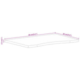 Desk Top with Curve 80x60x2.5 cm Solid Wood Rough Mango 370199