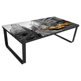 ZNTS Coffee Table with Glass Top Rectangular 240967