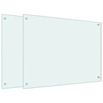 Kitchen Backsplashes 2 pcs White 80x60 cm Tempered Glass 3315788