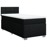 Box Spring Bed with Mattress Black 100x200 cm Fabric 3285801