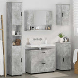 Bathroom Furniture Set with Drawer 5 pcs Concrete Grey 3393076