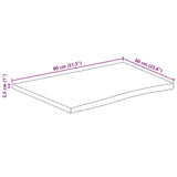 Table Top 80x60x2.5 cm Live Edge Solid Wood Mango 370764