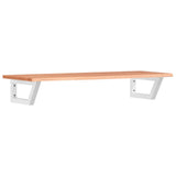 Basin Shelf Wall Mounted Steel and Solid Wood Oak 3302570