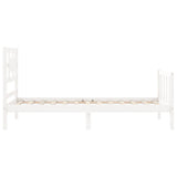 Bed Frame without Mattress White Single Solid Wood Pine 3192522