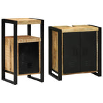 Bathroom Furniture Set 2 pcs Brown Soild rough mango wood 3305600