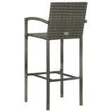 5 Piece Outdoor Bar Set with Armrest Poly Rattan Grey 3064809