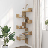Wall Corner Shelf Artisian Oak 45x45x147 cm Engineered Wood 852644