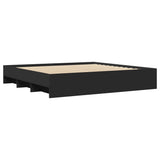 Bed Frame Black Engineered wood King Bed Frame Rectangular 3295633