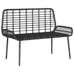 Garden Bench Black and Anthracite Poly rattan and steel 42010357