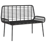 Garden Bench Black and Anthracite Poly rattan and steel 42010357