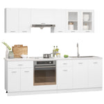 ZNTS 8 Piece Kitchen Cabinet Set White Engineered Wood 3067647