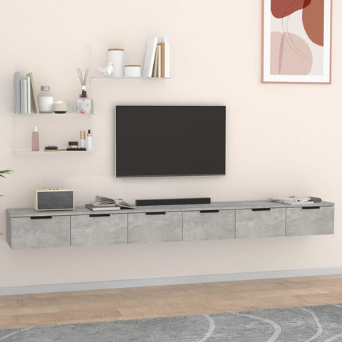 Wall Cabinets 2 pcs Concrete Grey 102x30x20 cm Engineered Wood 3115903