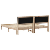 Bed Frame with Headboard Brown 200 x 200 cm Solid Pine Wood 3394399