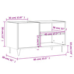 ZNTS Record Cabinet White 85x38x48 cm Engineered Wood 831700