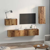 Wall TV Cabinet Wall-mounted 4 pcs Old Wood Engineered Wood 3393465
