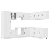 14 Piece Kitchen Cabinet Set "Lucca" White Engineered Wood 3314981