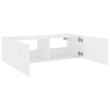 TV Wall Cabinet with LED Lights White 100x35x31 cm 837295
