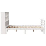 Bookcase Bed without Mattress White 120x200cm Solid Wood Pine 3322756