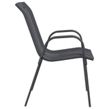 Stackable Garden Chair Set of 4 Grey Powder-coated steel 318781