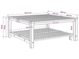 Coffee Table Natural 80.5 x 80 x 45 cm Solid Acacia Wood 901390