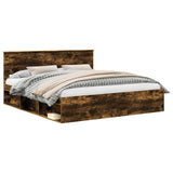 Bed Frame Smoked Oak 180 x 200 cm Engineered wood 3407845