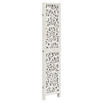 Room Divider 4 Panels White Solid Wood Paulownia 358739